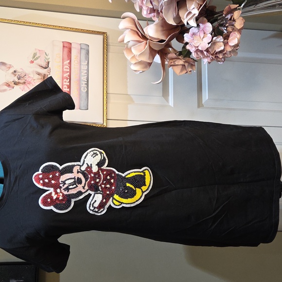 Nwot XL Black Minnie Mouse Dress No Labels - Picture 3 of 11